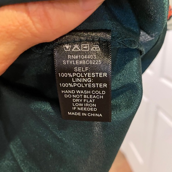 Dark green floral dress with 3/4 sleeves - Picture 7 of 7